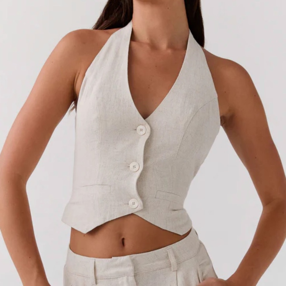 Peppermayo Cream Halter Vest Top Blouse